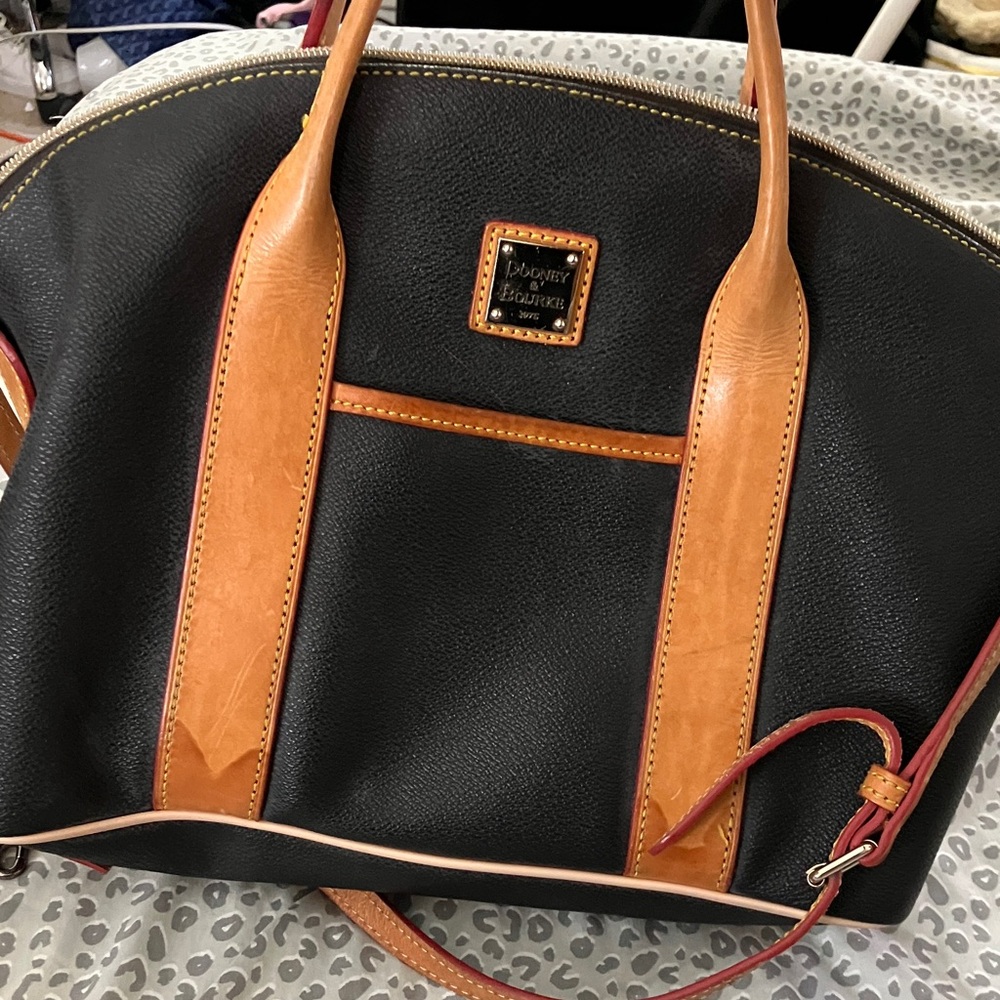 Dooney & Bourke Black and Brown Satchel